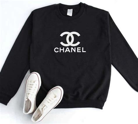 white chanel logo sweater|chanel inspired logo sweater.